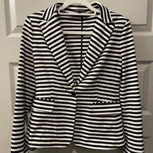 Express Blazer | Black & White Stripe